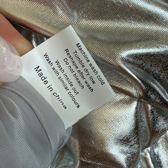 Metallic Silver Puffer Jacket - Picture 4 of 4